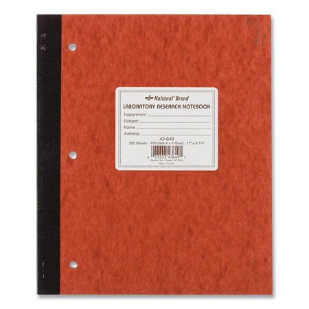 National 9.25" x 11" Quadrille Rule Duplicate Laboratory Notebook 43649